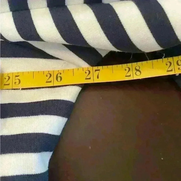 Lane Bryant Navy & White Striped Asymmetrical Zip Blazer Jacket Size 26 Business - Picture 6 of 9